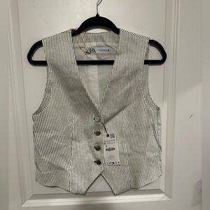 Zara Striped Black and White Vest Top